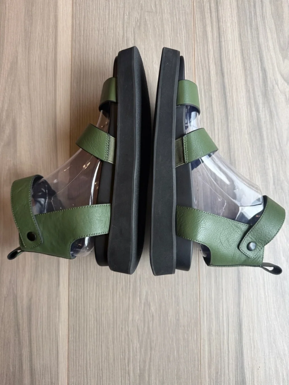 Jo Mercer Olive Green Leather Strappy Sandals